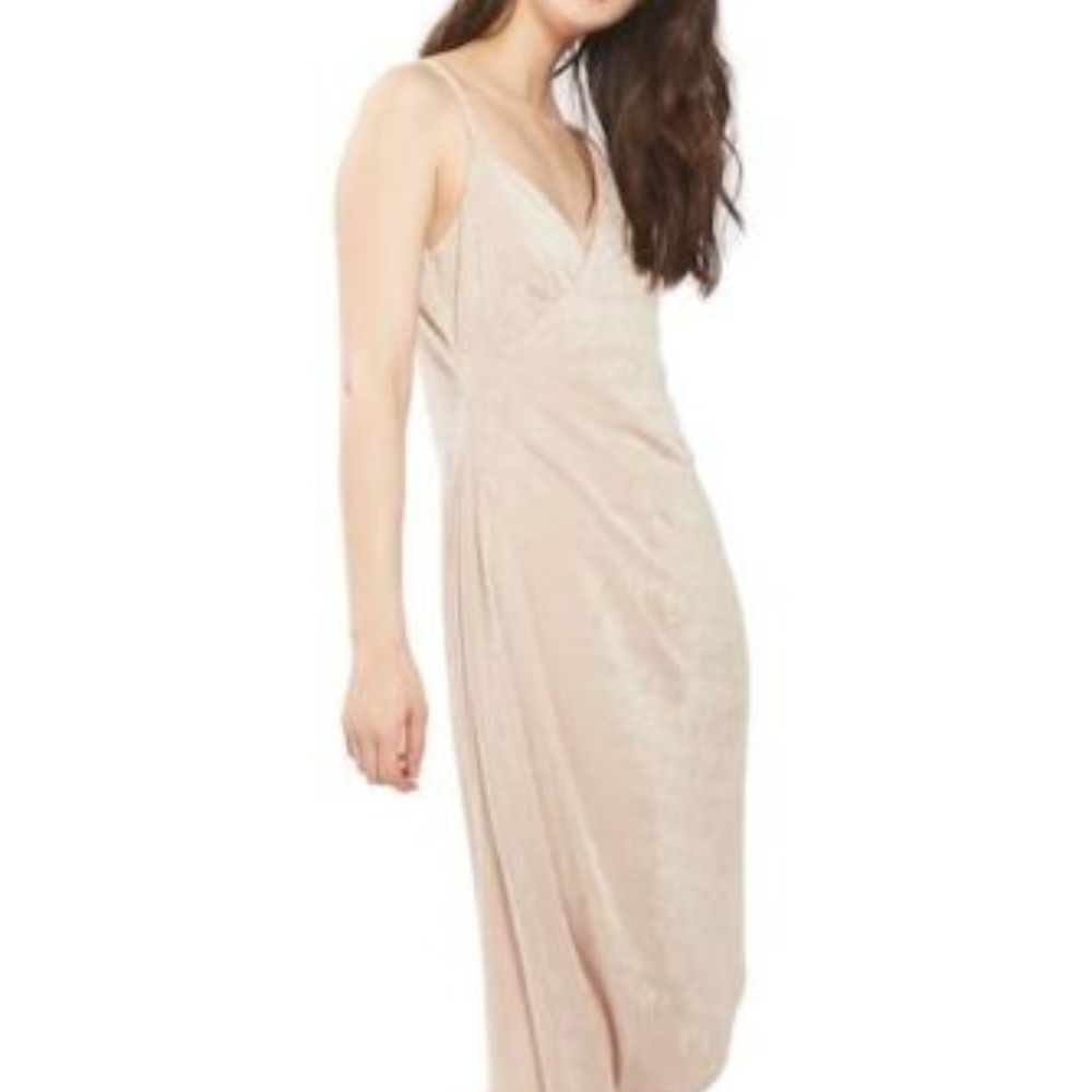 NEW TOPSHOP Asymmetrical Slinky Midi Dress 6 US